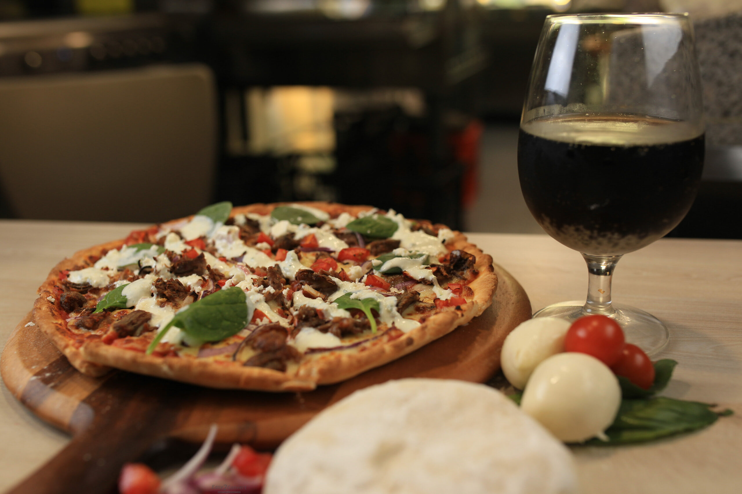 wine & lamb Pizza at Pitsa Pizza Eastlakes