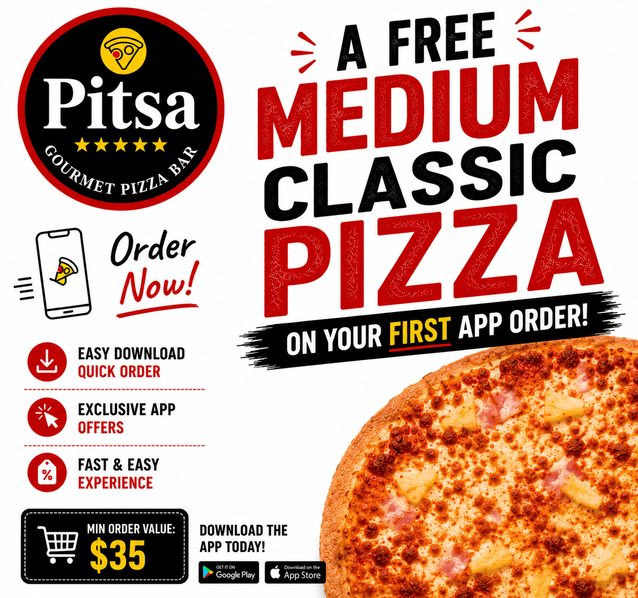 FREE CLASSIC PIZZA at Pitsa Pizza FREE CLASSIC PIZZA at Pitsa Pizza